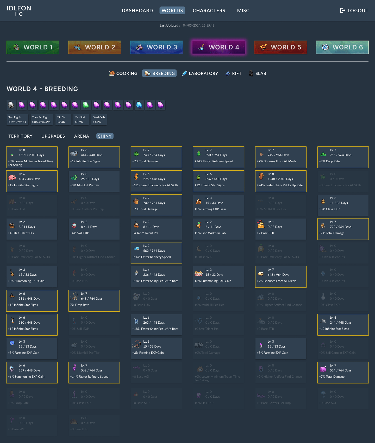 Design frame of the shiny skill for world 4